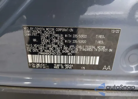 2023 Subaru Solterra Touring z USA, uszkodzony, nr VIN JTMABABA2PA012021